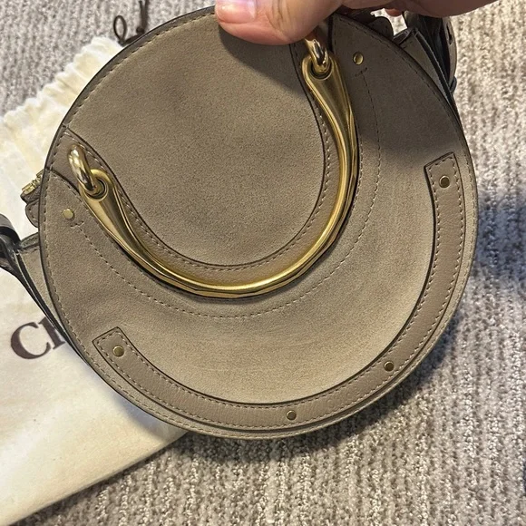 Chloe beige leather and suede pixie round Crossbody Bag - Picture 6 of 9